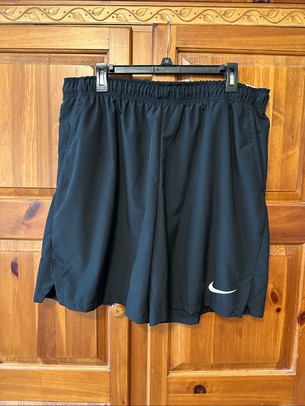 Nike Black Shorts with White Swoosh Athletic Performance XXL